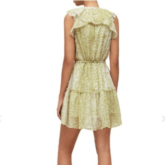AllSaints Ali Noche Mini Dress in Lime Green - Size 10 - Picture 3 of 15